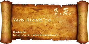 Verb Richárd névjegykártya