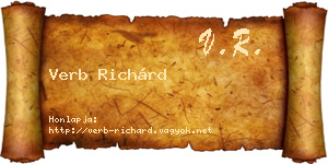 Verb Richárd névjegykártya